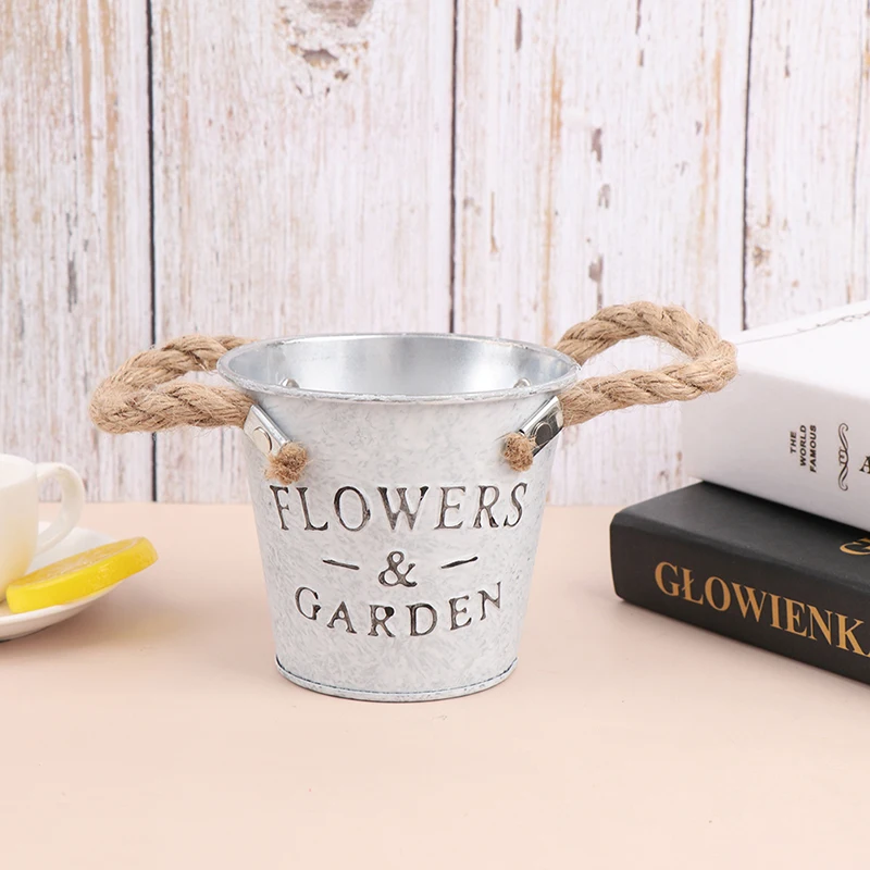 1 шт. металлические ведра для висячих цветов с украшением в виде милого цветка