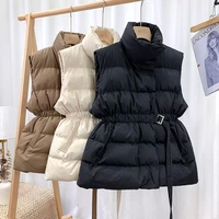 female sleeveless waistcoat puffer jackets winter autumn warm down vest women 2022 loose ultra light 90 white duck down gilet