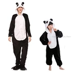 Пижама-кигуруми с единорогом для мальчиков и девочек-подростков, зимняя детская пижама, панда, кролик, леопард, Пижама для взрослых и мужчин, пижама с животными