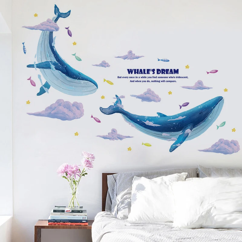 

Whales dream wall sticker beautiful living room decoration wall decor home decoration self-adhesive stickers warm bedroom decor