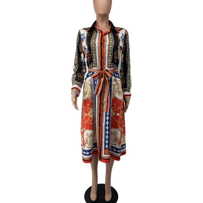 

Tribal Style Long Sleeve Dress African French Dress Summer Dresses Women