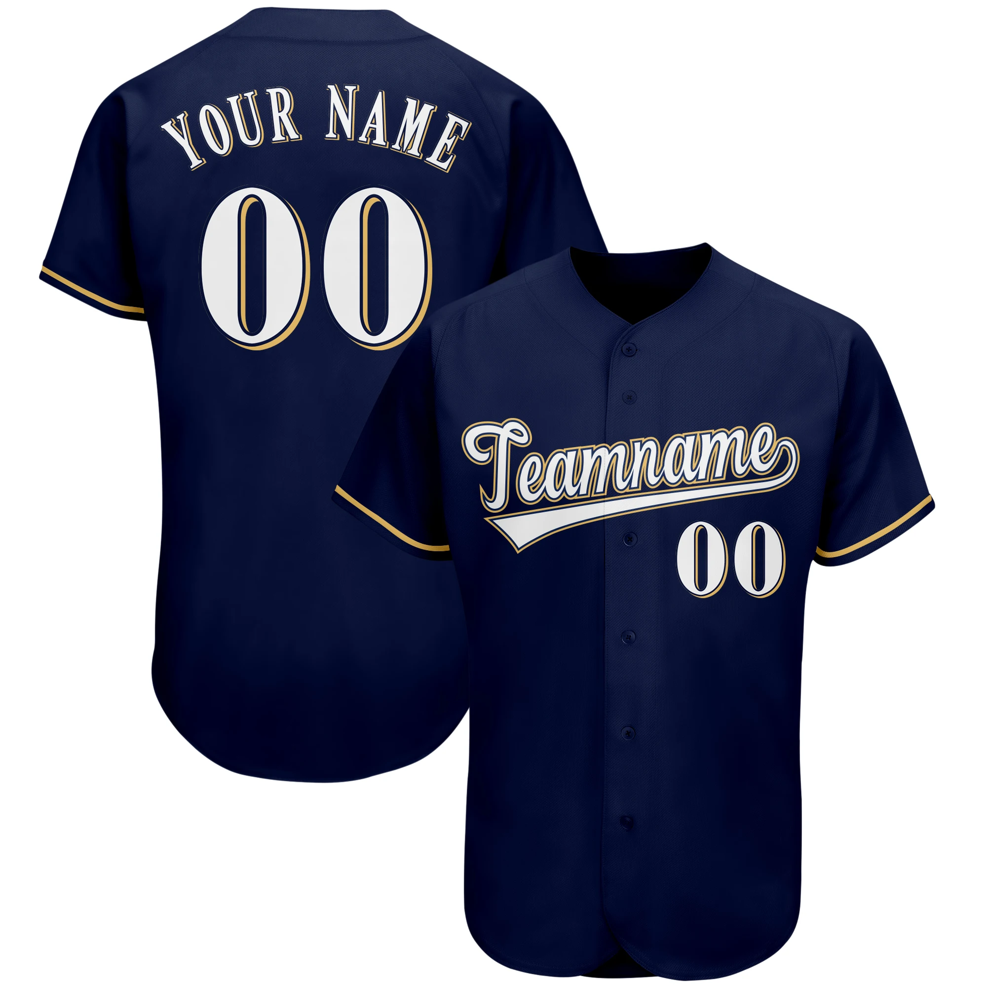 

Custom Baseball Jersey Team Name/Number Sewing Mesh Breathable Soft Button-down for Men/Women/Youth Outdoors/Indoors Big size