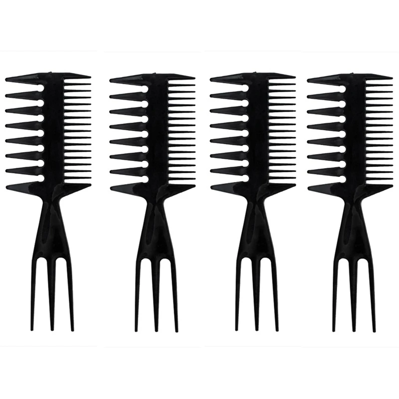 HOT!4PCS Professional Double Side Tooth Combs Fish Bone Shape Hair Brush Barber Dyeing Cutting Coloring Man Hairsty | Красота и