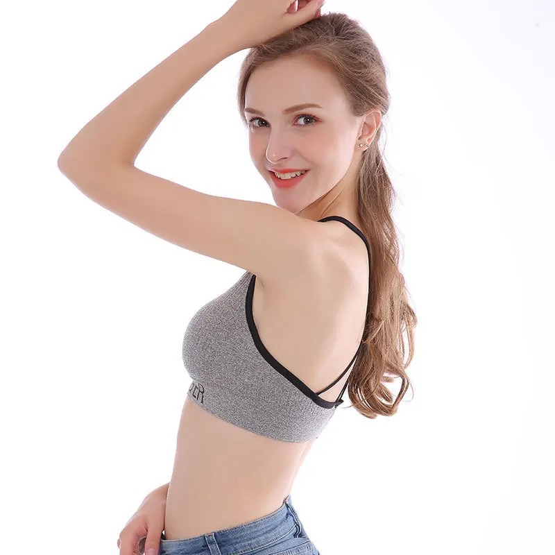 

Alphabet Parachute Seamless Underwear Go with Beautiful Back Sexy Breathable Smooth Running Tops Bra