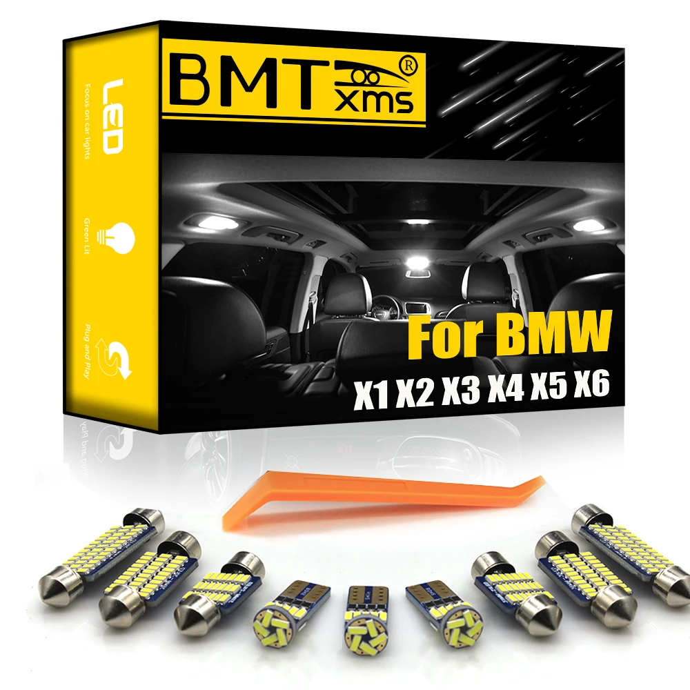 

BMTxms For BMW X1 E84 F48 X2 F39 X3 E83 F25 X4 F26 X5 E53 E70 X6 E71 E72 Vehicle LED Interior Map Dome Light Kit Canbus Bulbs
