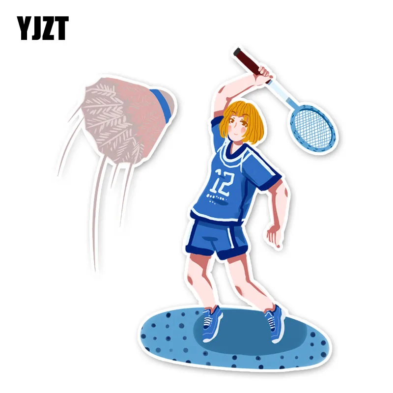 

YJZT 14.6*12.6CM Fashion Badminton Fitness Car Stickers Accessories Bumper Car Window 11A-1948
