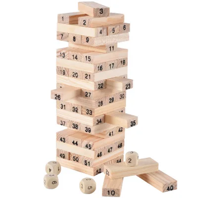 Деревянная Сборная модель башни, строительные блоки, Детские Развивающие игрушки с кубиками, сбалансированная игра полушарина