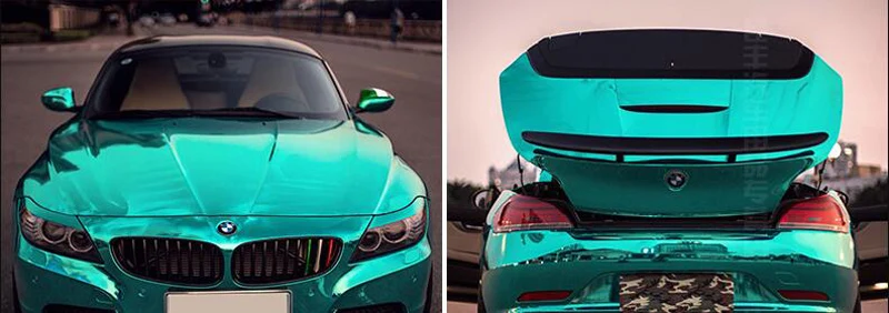 Высококачественная супер растягивающаяся глянцевая зеркальная хромированная