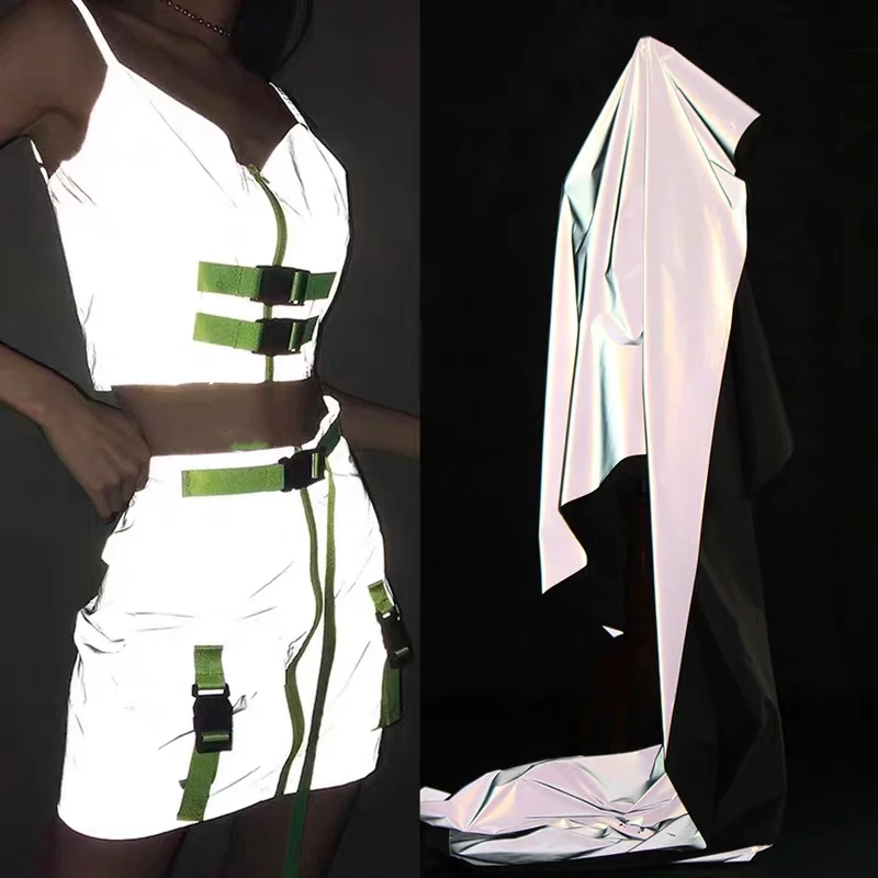 Светоотражающая Серебристая Полиэстеровая ткань безопасные предупреждающие