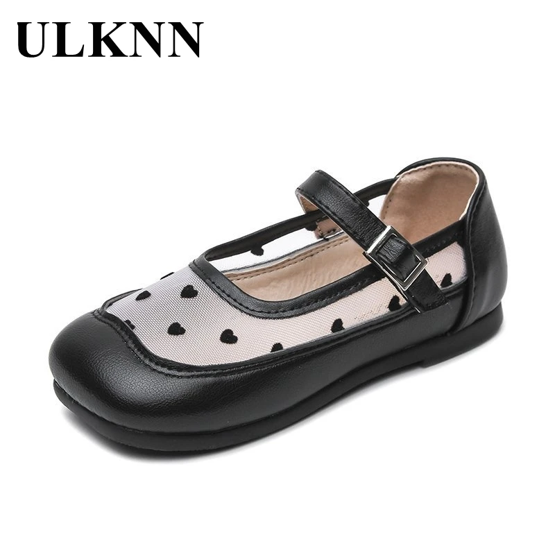 

ULKNN Children Mary Jane Single Shoes Girls 2021 New Summer Students All-match Flat-bottomed Style Pedal Small Leather Shoes