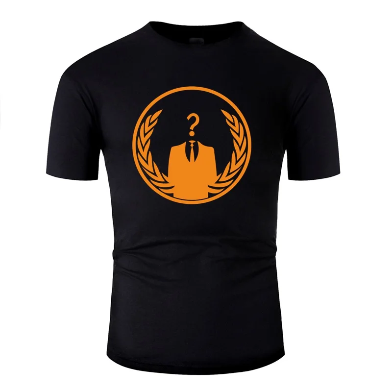 Футболка с принтом ананимуса хакера Мужская футболка коротким рукавом из 100%