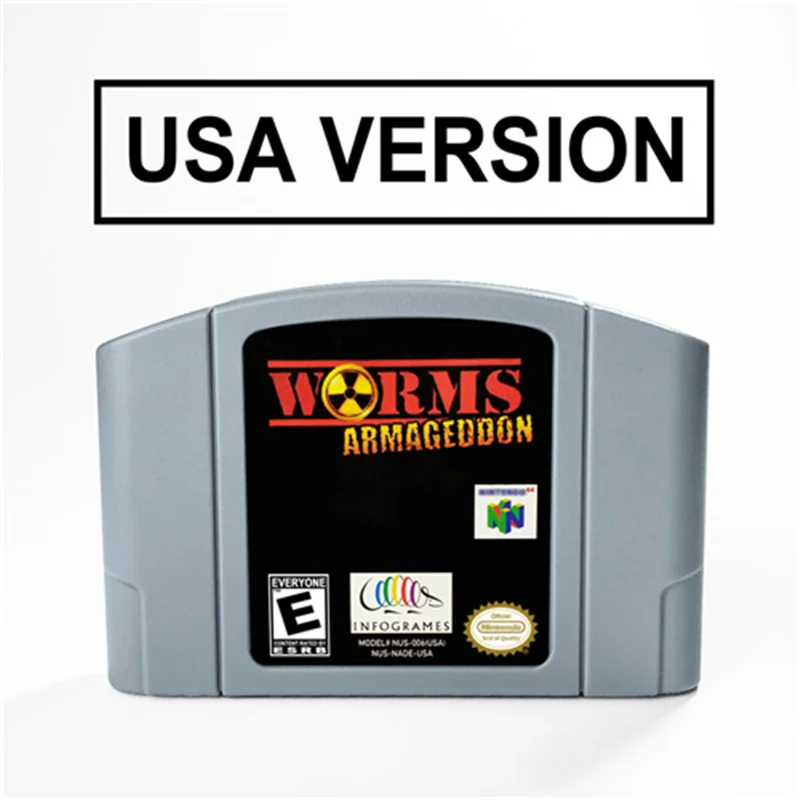 

Worms Armageddon For 64 Bit Video Game Cartridge USA Version NTSC