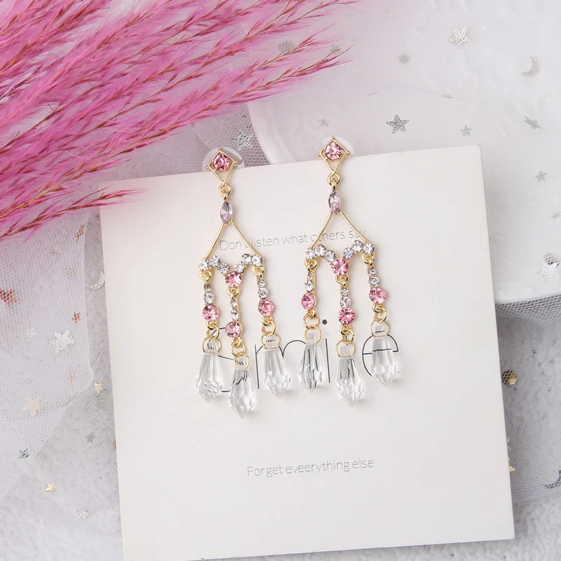 Женские серьги подвески MWsonya корейский стиль геометрической формы с кристаллами