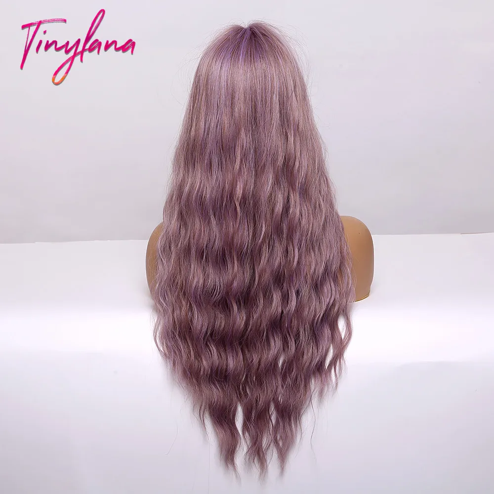 Крошечная Лана длинный Омбре фиолетовый пепельный блонд свободные волнистые