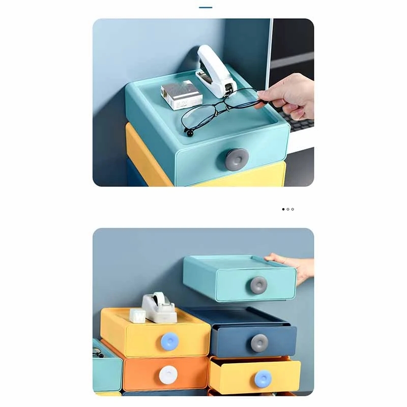 Коробка для хранения контрастных цветов креативный пластиковый ящик офисный