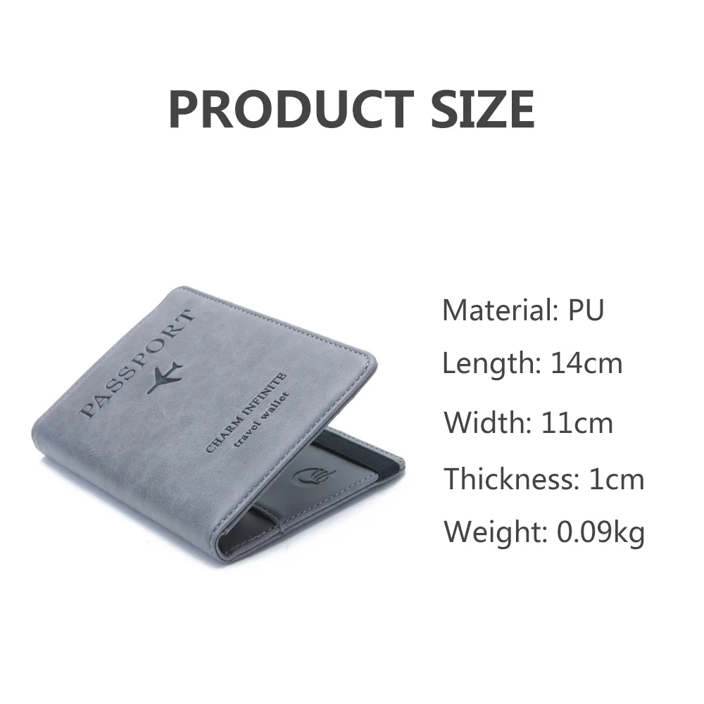 

Women Men RFID Vintage Business Passport Covers Holder Multi-Function ID Bank Card PU Leather Wallet Case Travel Accessories