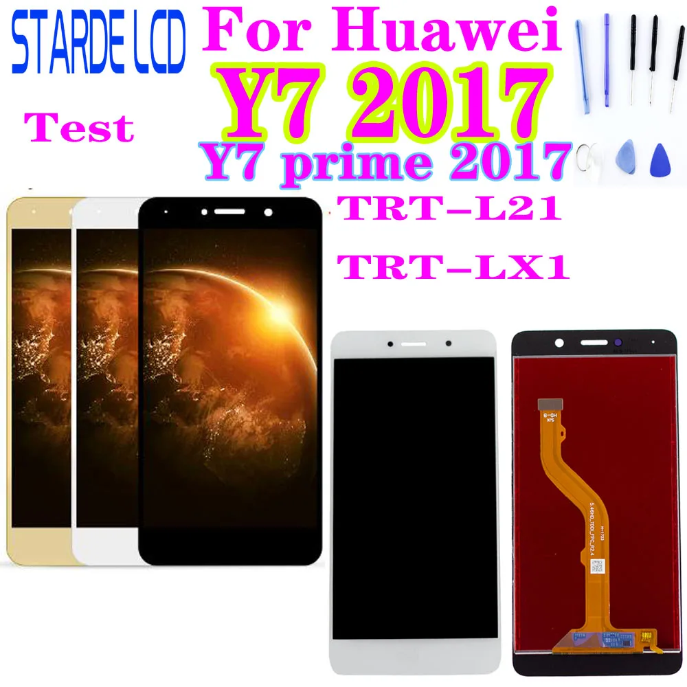 Для HUAWEI Y7 2017 премьер ЖК дисплей с сенсорным экраном дигитайзер для Huawei Prime TRT L21