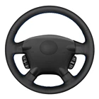 Чехол рулевого колеса автомобиля DIY ручной работы черного цвета из искусственной кожи для Honda CR-V CRV 2002-2006
