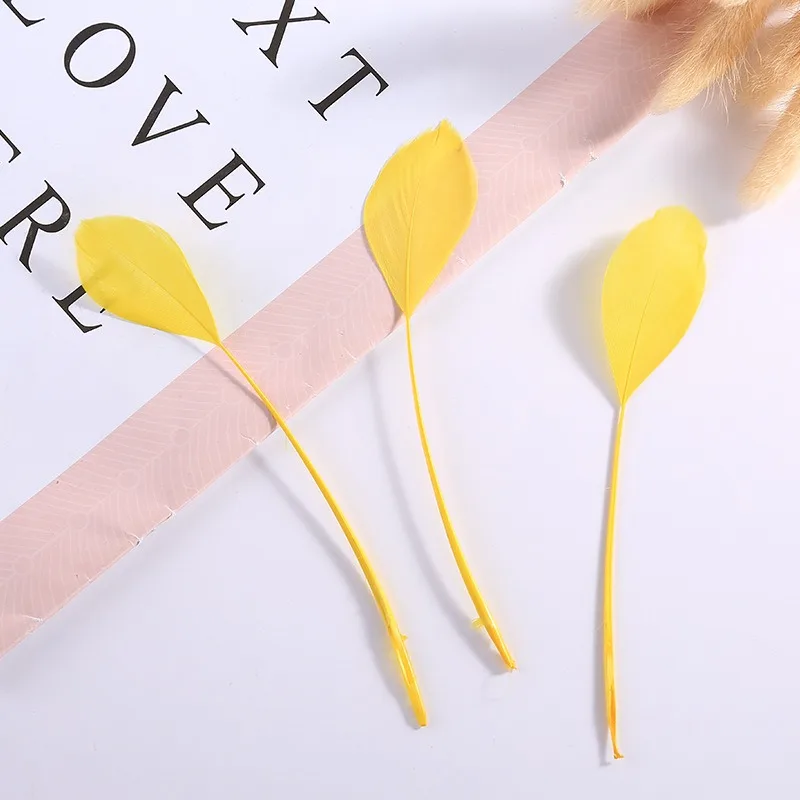 50-100 шт./лот разноцветные маленькие длинные золотые гусиные перья для рукоделия