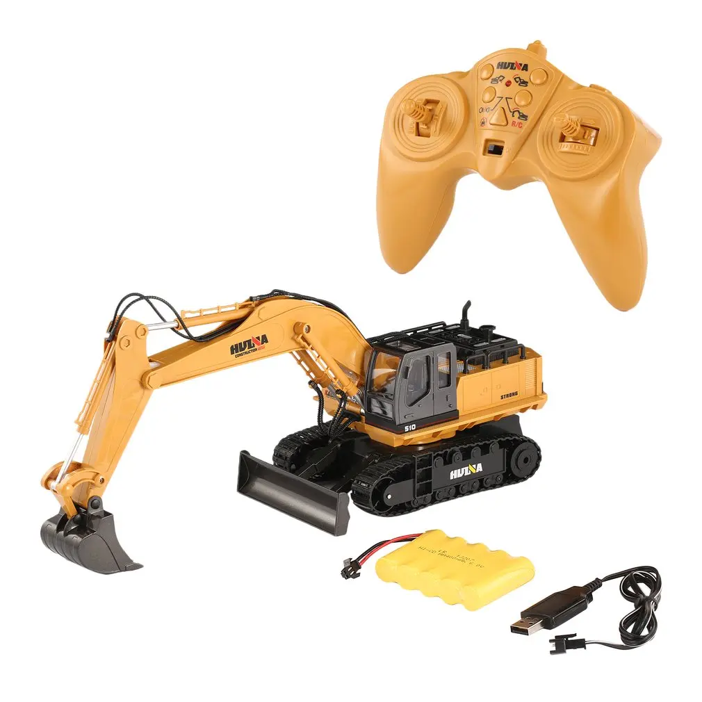 

HUINA TOY excavator 1510 2.4G 1/16 11CH Alloy RC Excavator Truck Engineering Construction Vehicle with 680' Rotation Sound Light