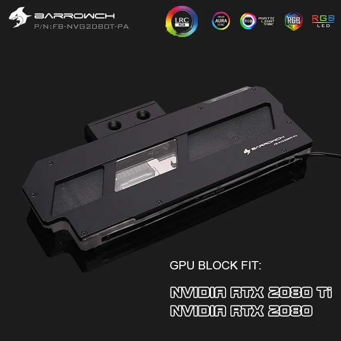 Курган gpu кулер для NVIDIA RTX 2080 Ti, GPU водяного блока совместимый NVIDIA RTX 2080 водяного охлаждения гаджет FB-NVG2080T-PA - Цвет лезвия: Black  Vertical