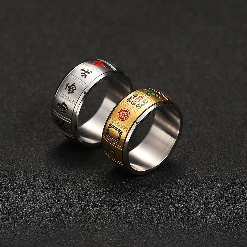 Личность вращающийся маджонг кольцо для мужчин и женщин В стиле панк цвета: