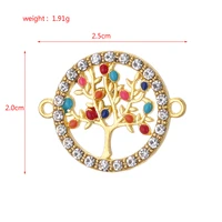 junkang 10pcs drip oil tree of life metal connection for woman jewelry making diy handmade bracelet necklace accessories