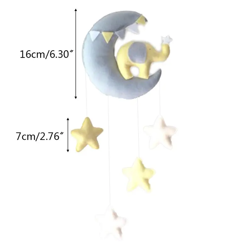 

Baby Crib Non-woven Moon Stars Wind Chime Toys Kids Room Ceiling Mobile Hanging Decorations Shower Gift