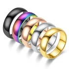 1 шт., классическое обручальное кольцо из нержавеющей стали шириной 6 мм