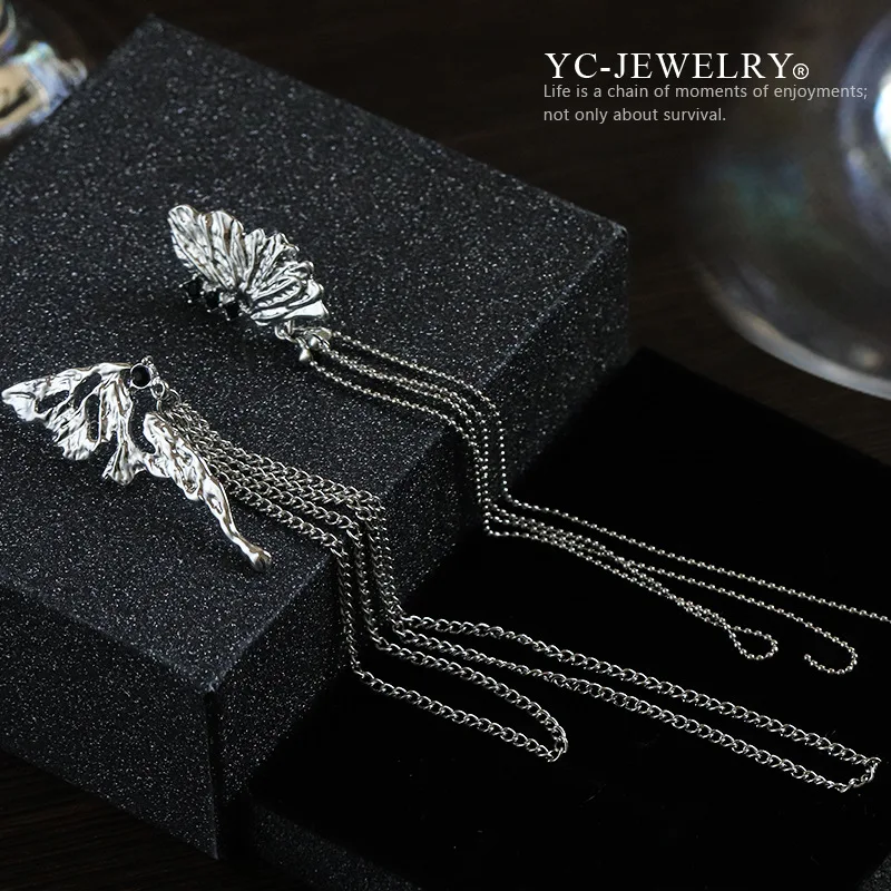 

2022 Fashion Butterfly Clip Earrings Long Tassel Exquisite Chain Ear Hook Pair Butterfly Earring Party Light Luxury Jewelry Gift