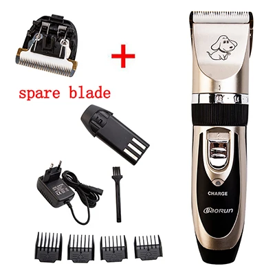 gold add blade Перезаряжаемая машинка для стрижки домашних животных с низким уровнем шума, машинка для стрижки волос, триммер для стрижки кошек и собак, электрическая машинка для стрижки домашних животных - Цвет: gold add blade