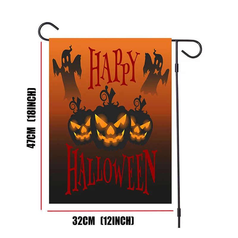 

Halloween Flags Banners Decorative Flag Garden Flag Castle Print Flags With Funny Elements Pumpkin Drawn Festival Home Decor