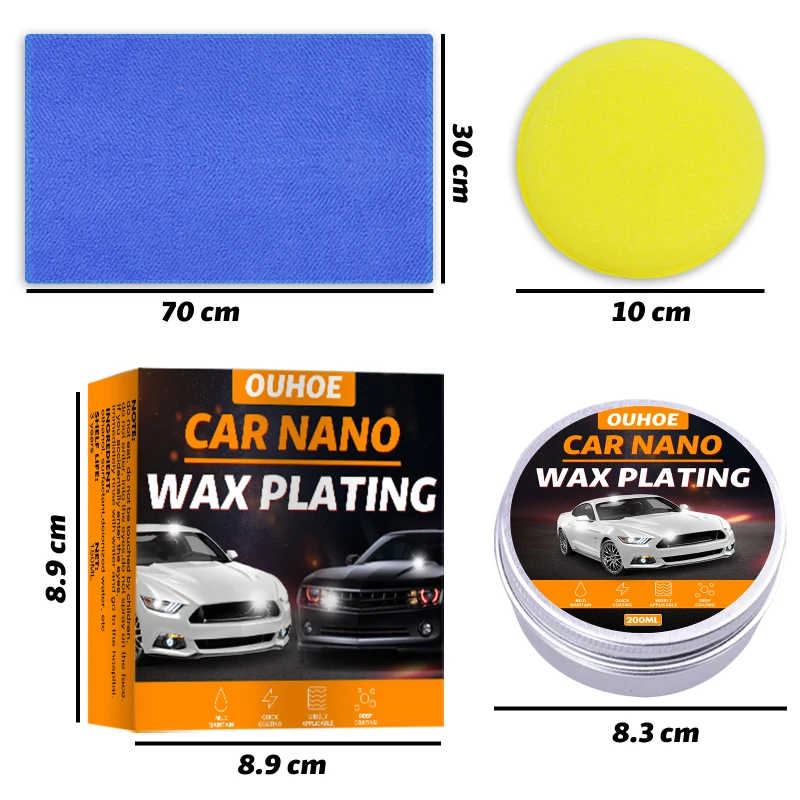 

Car Wax Crystal Plating Set Hard Glossy Wax Layer Covering Paint Surface Coating Formula Waterproof Film Car Polish