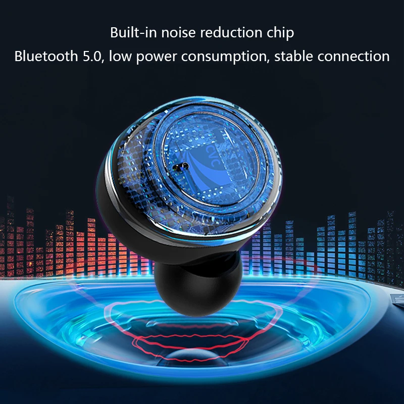 

5.0 Bluetooth Earphone A2 Wireless HiFi Stereo Sport Waterproof Gamer Button Earplugs Control Earphone With Mic And Charging Box