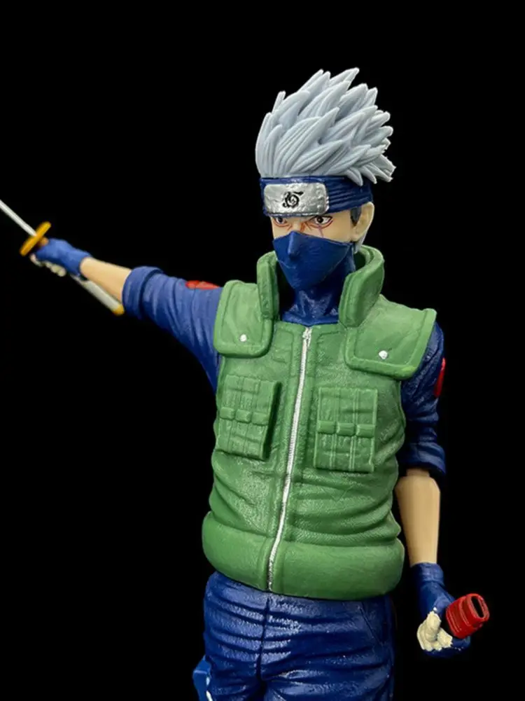 

Флаг ниндзя Shippuuden Наруто GK Konoha статуя меча какасина модель из ПВХ экшн-куклы коллекционный подарок