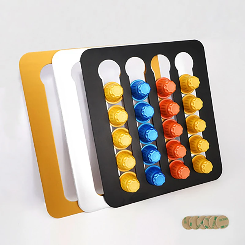 

Coffee Capsule Holder Stand Aluminum Wall Type Coffee Capsulas Storage Racks Rotary Coffee Pod Storage Shelves For 24/40pcs