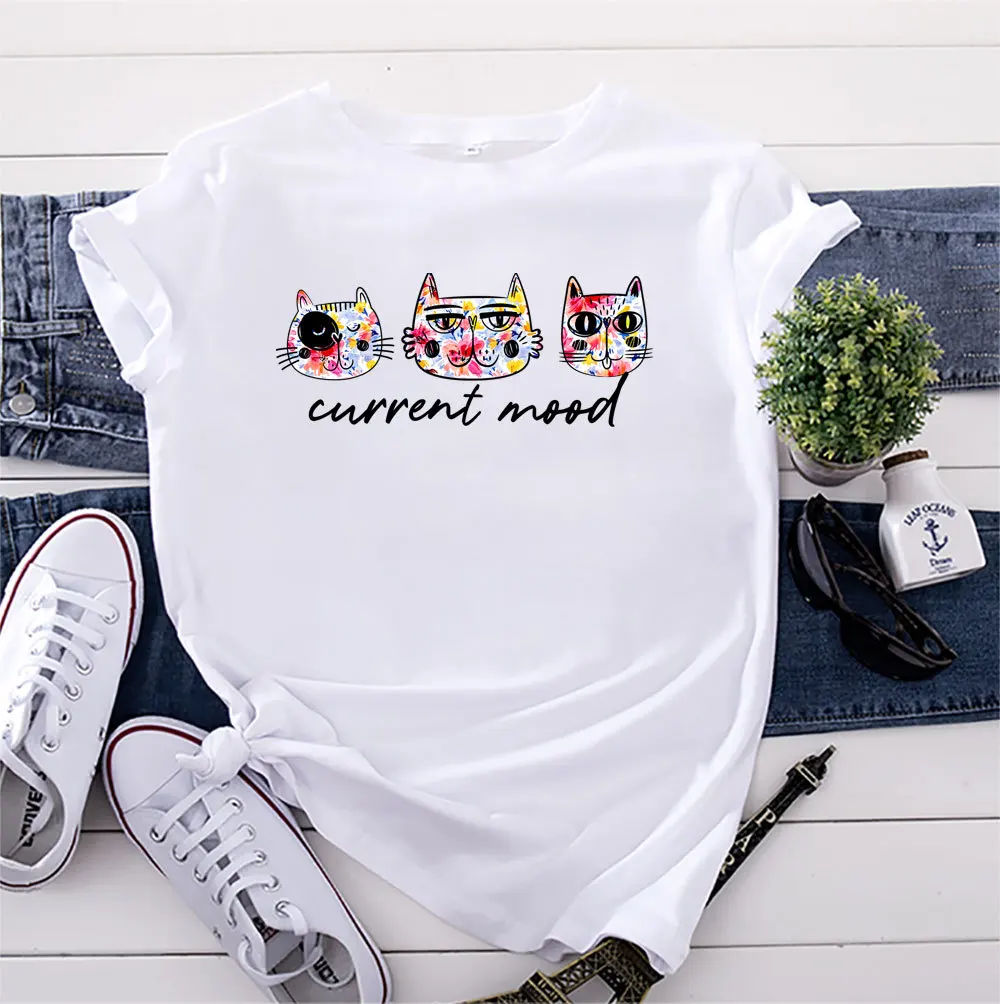 

Футболка женская хлопковая с коротким рукавом и круглым вырезом, размеры до 5XL