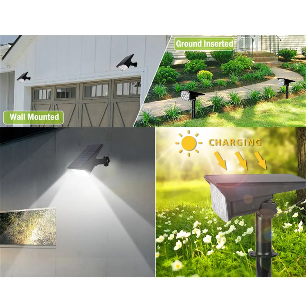 20LED Регулируемый Солнечный Точечный светильник солнечный садовый IP65 супер яркий