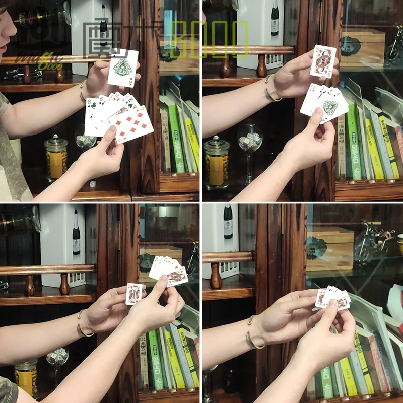Funny Shrinking Cards Magic Tricks Big To Small Playing Card Training Set For Party Stage Performance Illusion Mentalism Props
