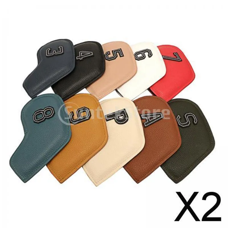 

20/10pcs Golf Iron Headcover 4-9,P,S,A,X Club Head Cover Embroidery Number Case Golf Club Head Cover Protector Guard Golf Acces