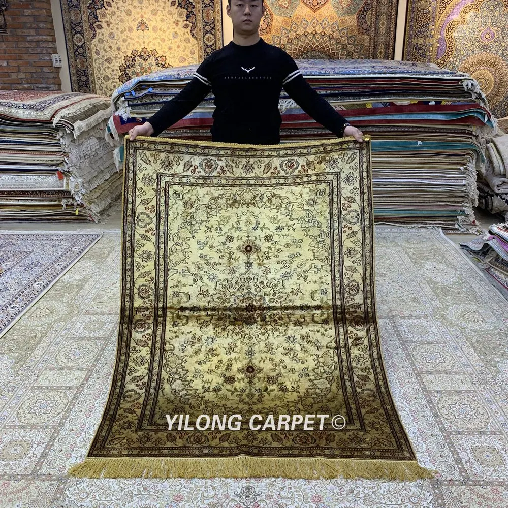YILONG 4 'x 6' турецкий ковер желтого цвета элегантный выгодный античный