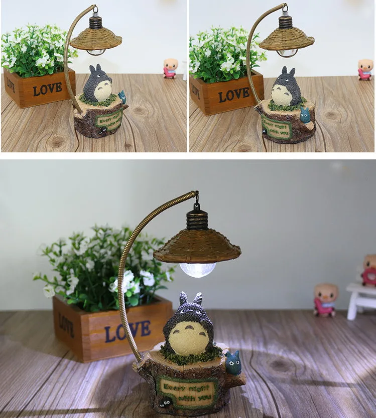 Милая Гибкая лампа Тоторо романтическая светодиодная ночник настольная детский