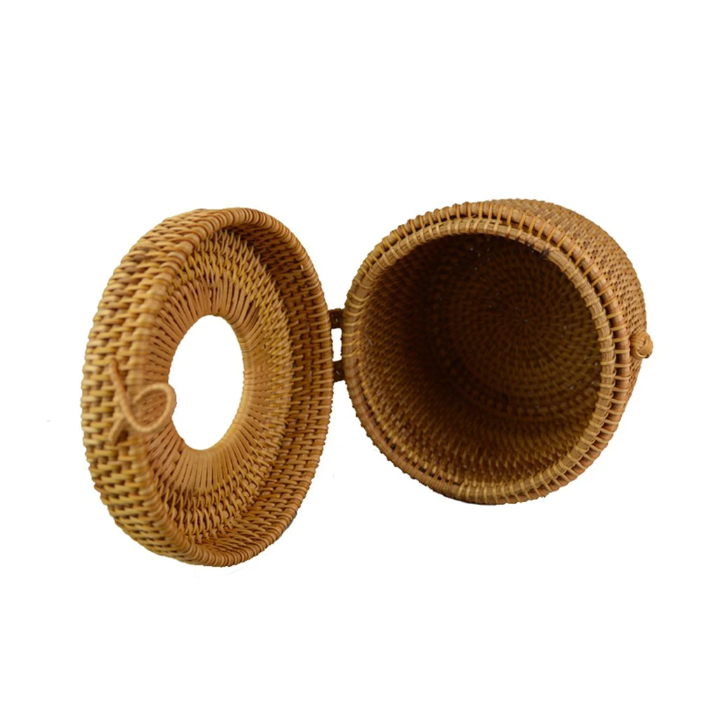 

1 PC Nature Rattan Tissue Box Vintage Napkin Holder Case Clutter Storage Container Cover Living Room Desk Decoration