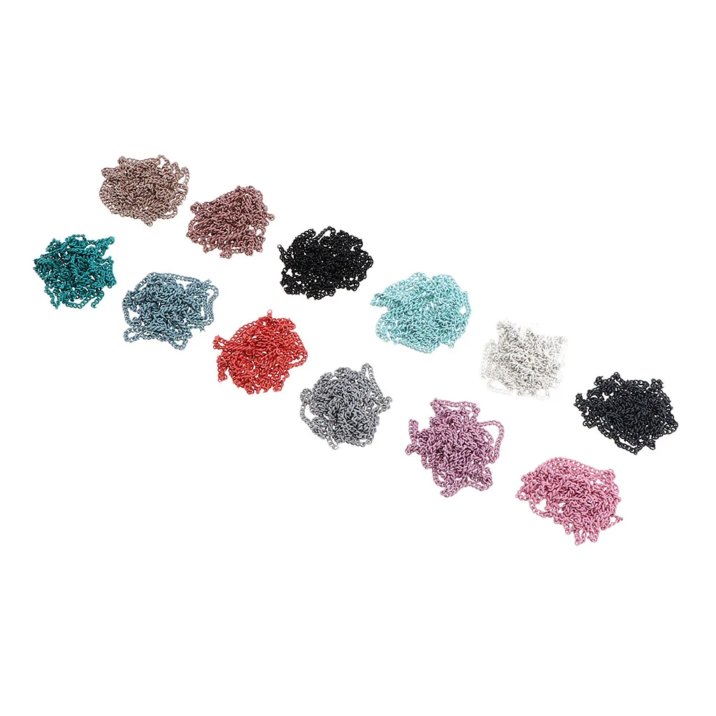

12x Metal Chains Flat Design for Rhinestone Fashion Art Accessories