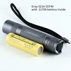 Фонарик convoy S21A luminus sst40 серого цвета с 1 литиевой батареей 21700
