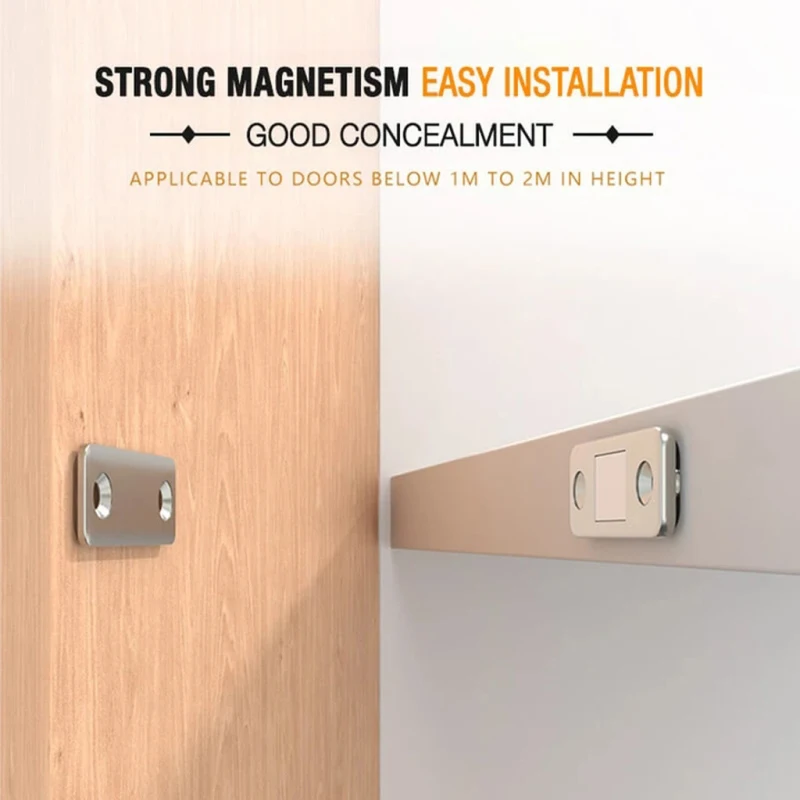 

1 Set Magnetic Invisible Door Stopper Punch-free Doorstop Latch Closed Closer Magnet Wardrobe Door Closer Hardware Door Stopper