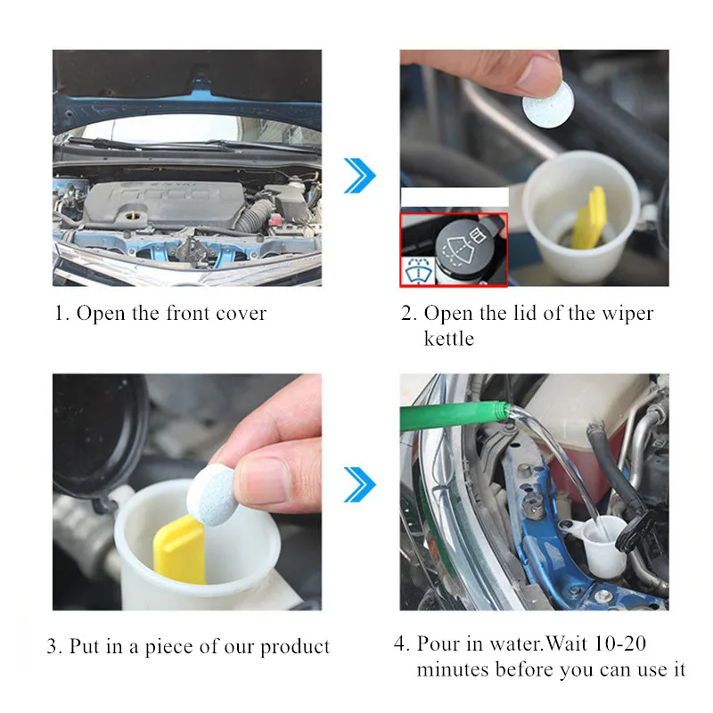 Очиститель автомобильных стекол 10 дюймов шт./упак. (1 шт. = 4 л воды) | Автомобили и