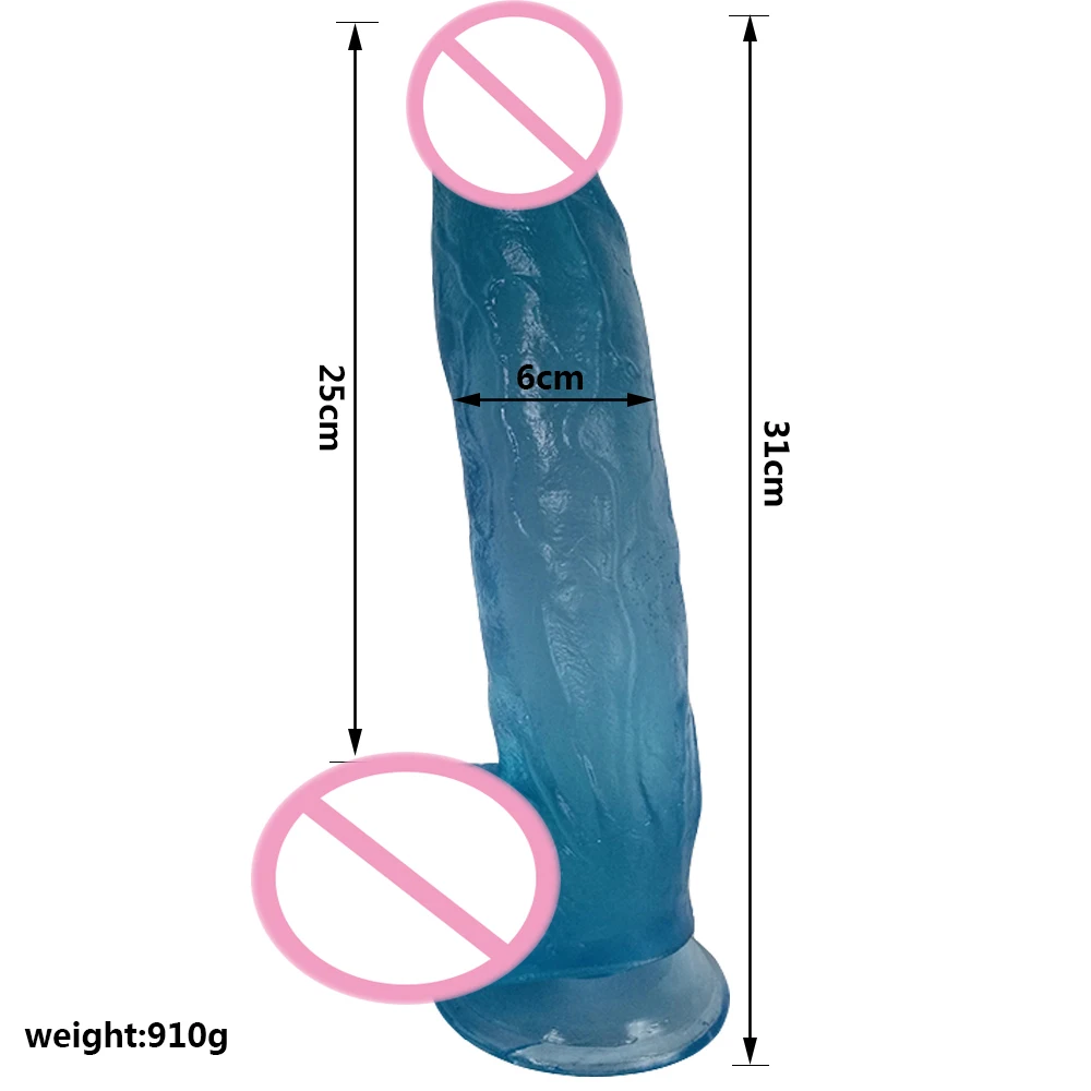 

AMABOOM 31*6cm Giant Super Thick Big Dildo Realistic Huge Dildos Transparent Soft Penis Dick Anal Butt Massage Vaginal Sex toy