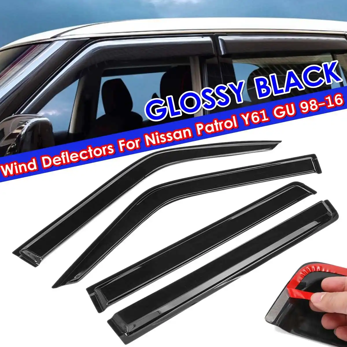 

4 шт. автомобильные окна ветер солнцезащитный дождь козырек дефлекторы тонированные окна для Nissan патруль Y61 GU 1998-2016 для Nissan Qashqai 2014-2021