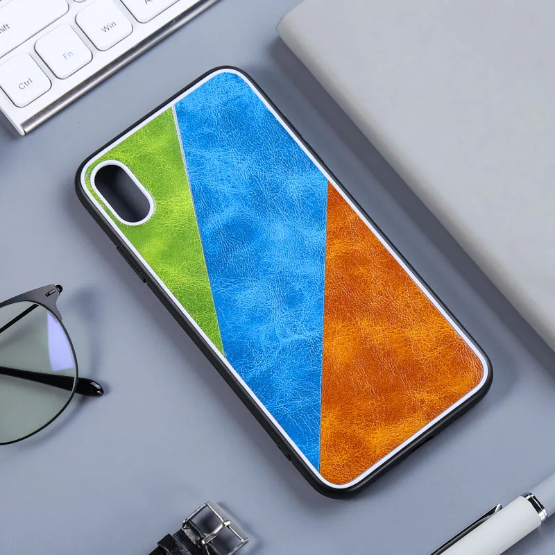 Трехцветный чехол с кристаллами для iPhone XR X XS 11 Pro Max s PC + TPU PU кожаный 6 6S 7 8 Plus задняя